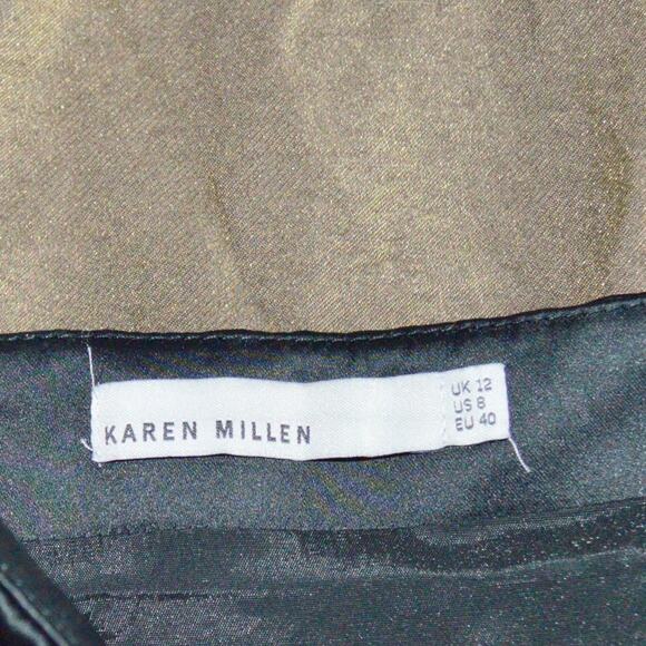 Karen Millen Size 8 Satin Gold and Black Dress  | Size 8 - Picture 6 of 6